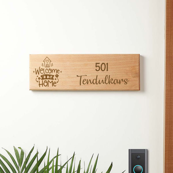 Welcome Home Personalized Name Plate