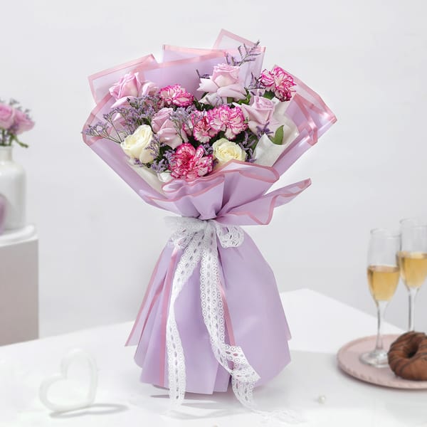 Whispers of Lavender and Timeless White Blooms