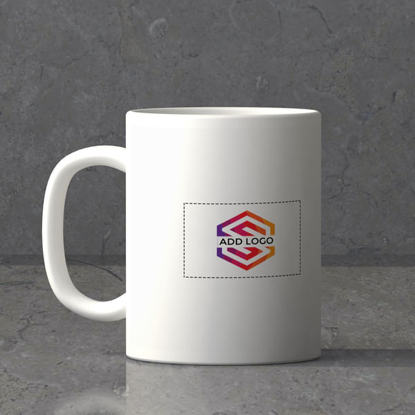 White Ceramic Mug - Customized with Logo Image And Name