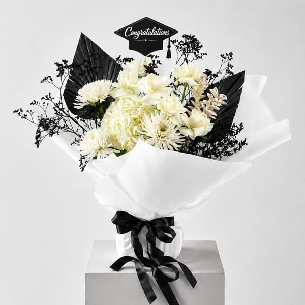 White Elegance Graduation Bouquet