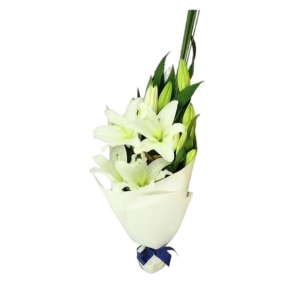 White Lily Bouquet for Valentine's Day