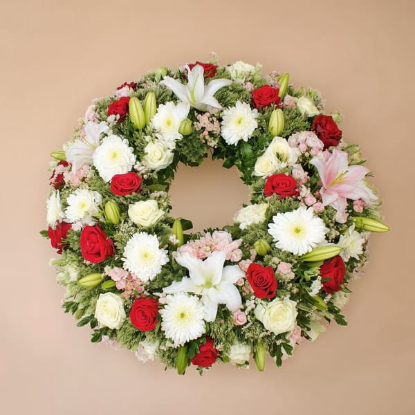 White Premium funeral wreath