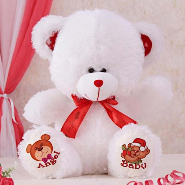 White & Red Teddy Bear
