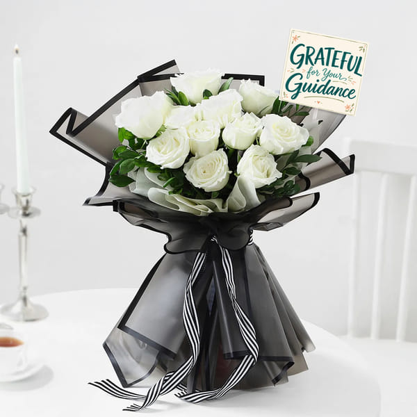 White Roses Teacher's Day Bouquet