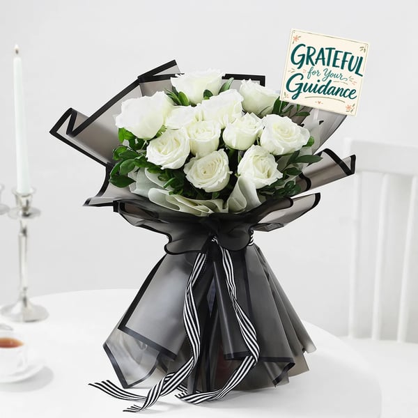 White Roses Teacher's Day Bouquet
