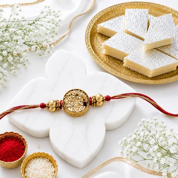 Wishing Tree Rakhi with Kaju Katli
