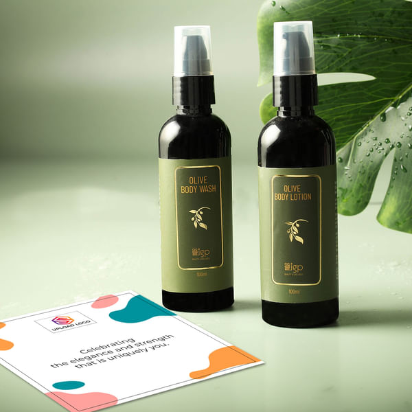 Women's Day Enriching Olive Body Wash and Lotion Set - Personalized