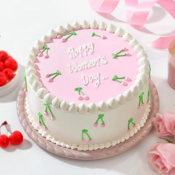 Women's Day Special Pink Floral Cake