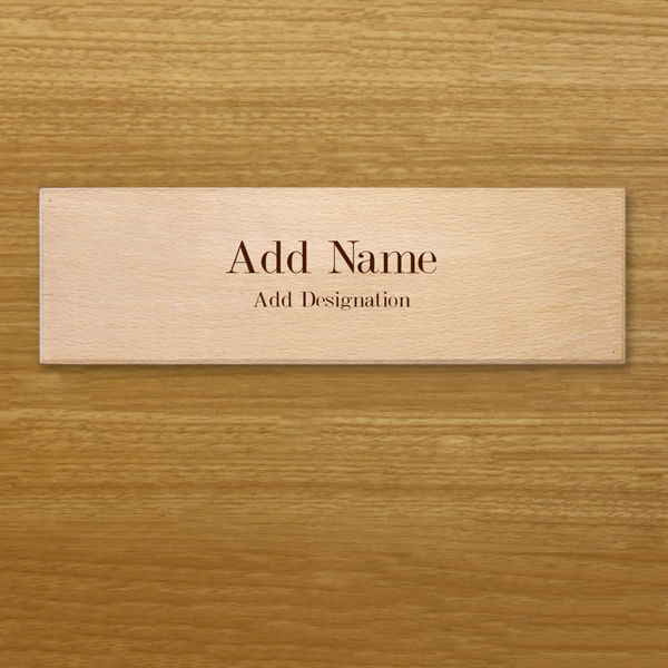 Wooden Name Plate With Name And Designation Customisation
