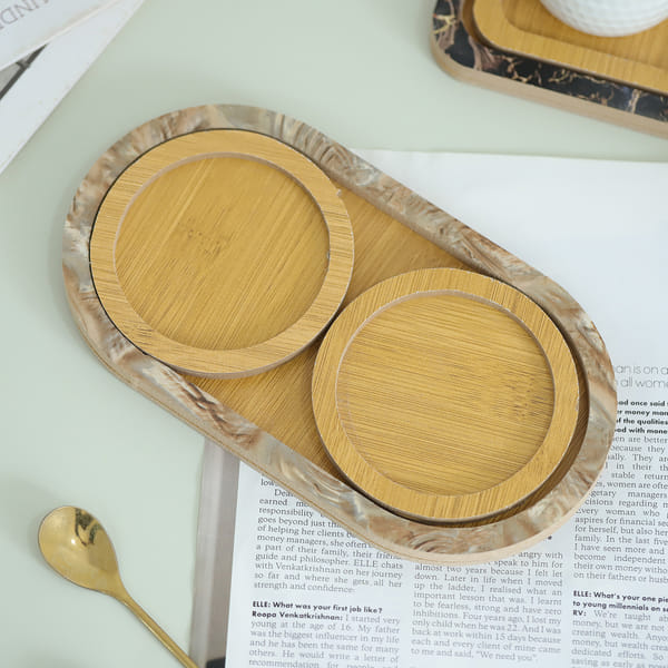Wooden Tray - Circular - Assorted - Single Piece
