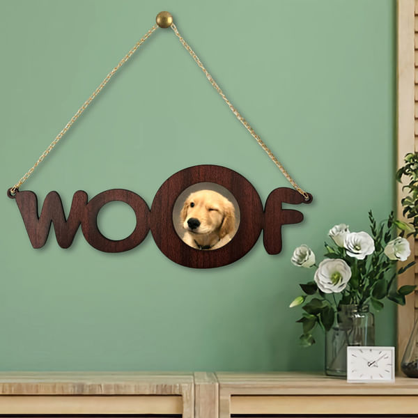 Woof Photo Frame - Cherry Wood