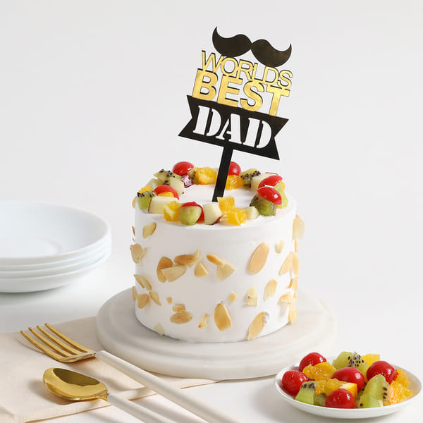 World's Best Dad Exotic Fruit Fusion Cake