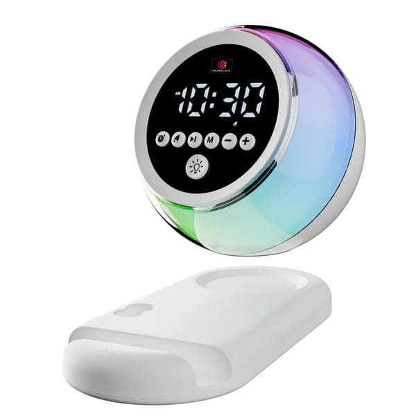 Xech Digital Clock Speaker with RGB Lighting and FM Radio