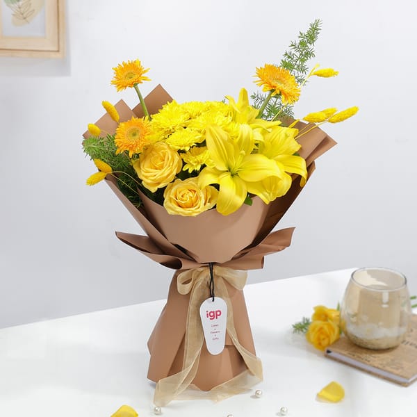 Yellow Bliss Flower Bouquet