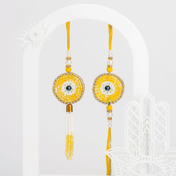 Yellow Radiance Evil Eye Bhaiya Bhabhi Rakhi