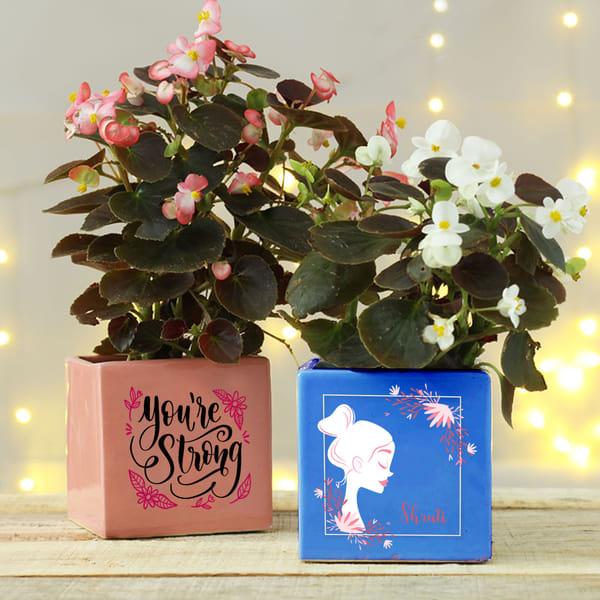 You're Strong Personalized Planter - set of 2