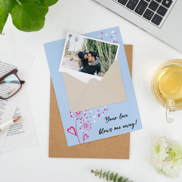 Your Love Blows Me Away - Personalized Greeting Card With Envelope
