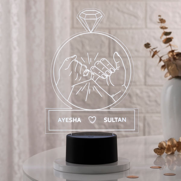 Yours Forever Personalized LED Lamp - Black Base
