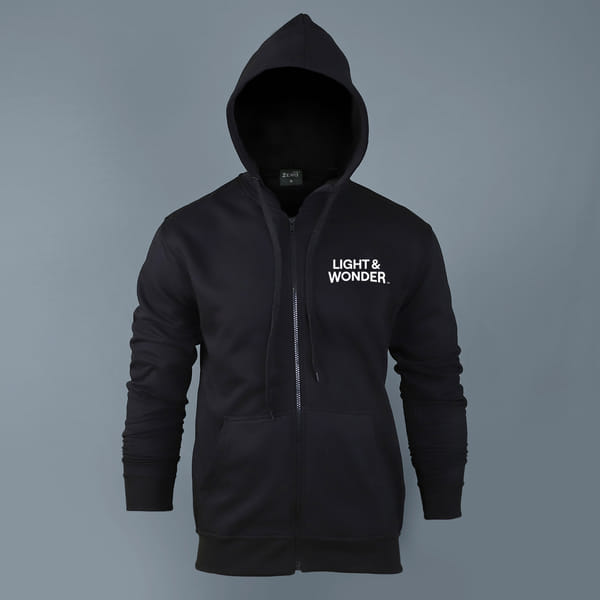 Zero Degree Zippered Hooded Sweatshirt (Black)