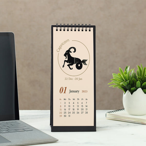 Zodiac Theme Spiral 2023 Desk Calendar