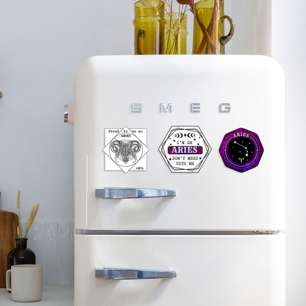 Zodiac Themed Personalized Fridge Magnet - Aries - Set Of 3