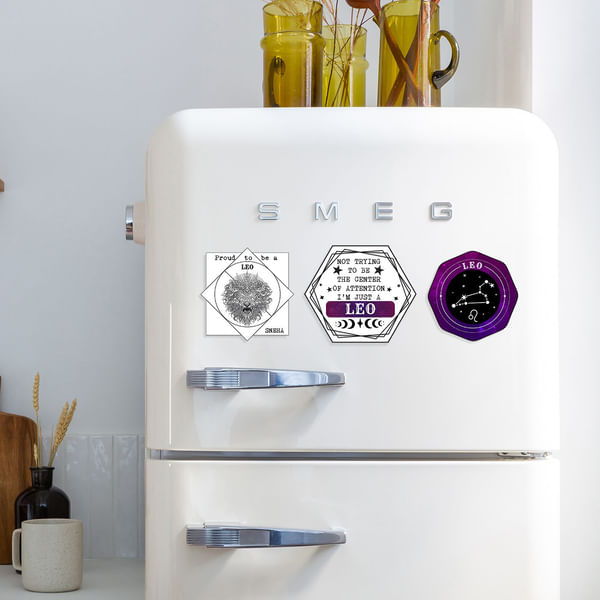 Zodiac Themed Personalized Fridge Magnet - Leo - Set Of 3