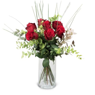Buy/Send 7 Red Roses with greenery Online | IGP | NID1312013