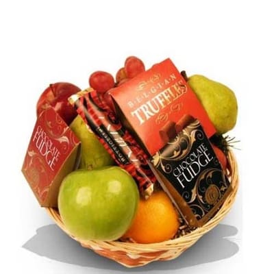 Buy/Send Christmas Gourmet Fruits And Chocolate Gift Basket Online ...