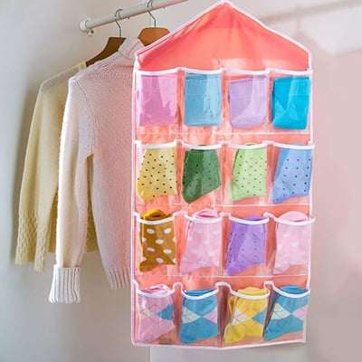 Buy/Send Cloth Organizer With Hanger 16 Compartments Single Piece ...