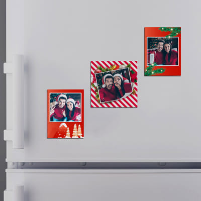 Buy/Send Merry Christmas Personalized Fridge Magnets (Set of 3) Online ...