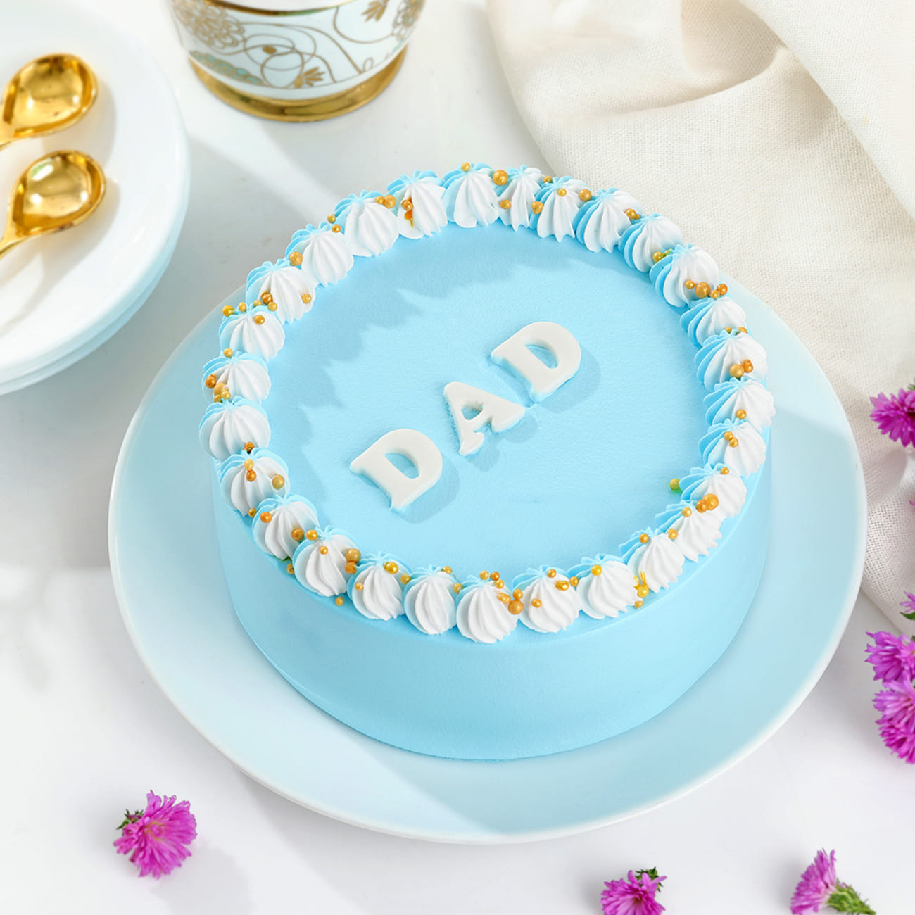 Blue Swirl Dad Cake