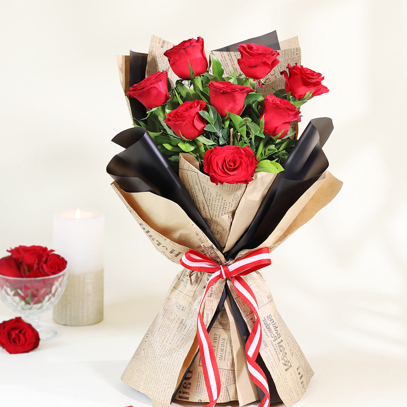 Blushing Blooms Roses Bouquet