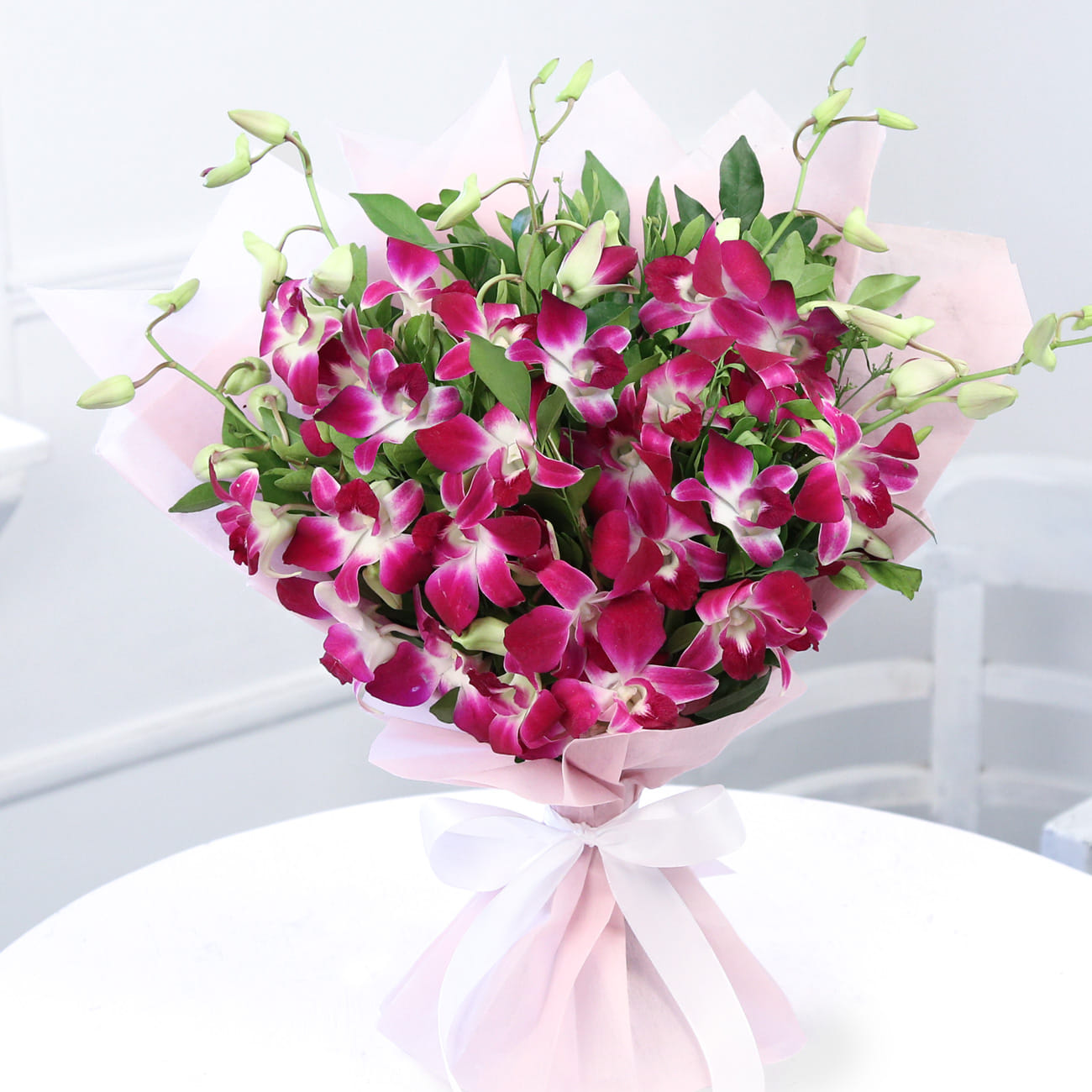 Bouquet of Six Purple Orchids