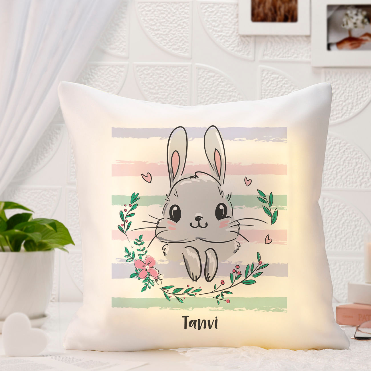 Bunny Personalized LED Cushion