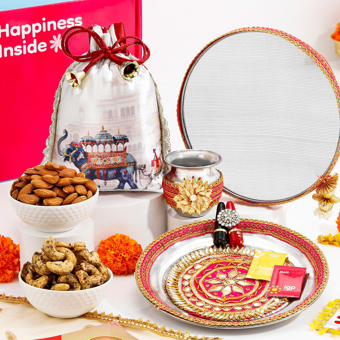 Charming Embroidered Karwa Chauth Hamper