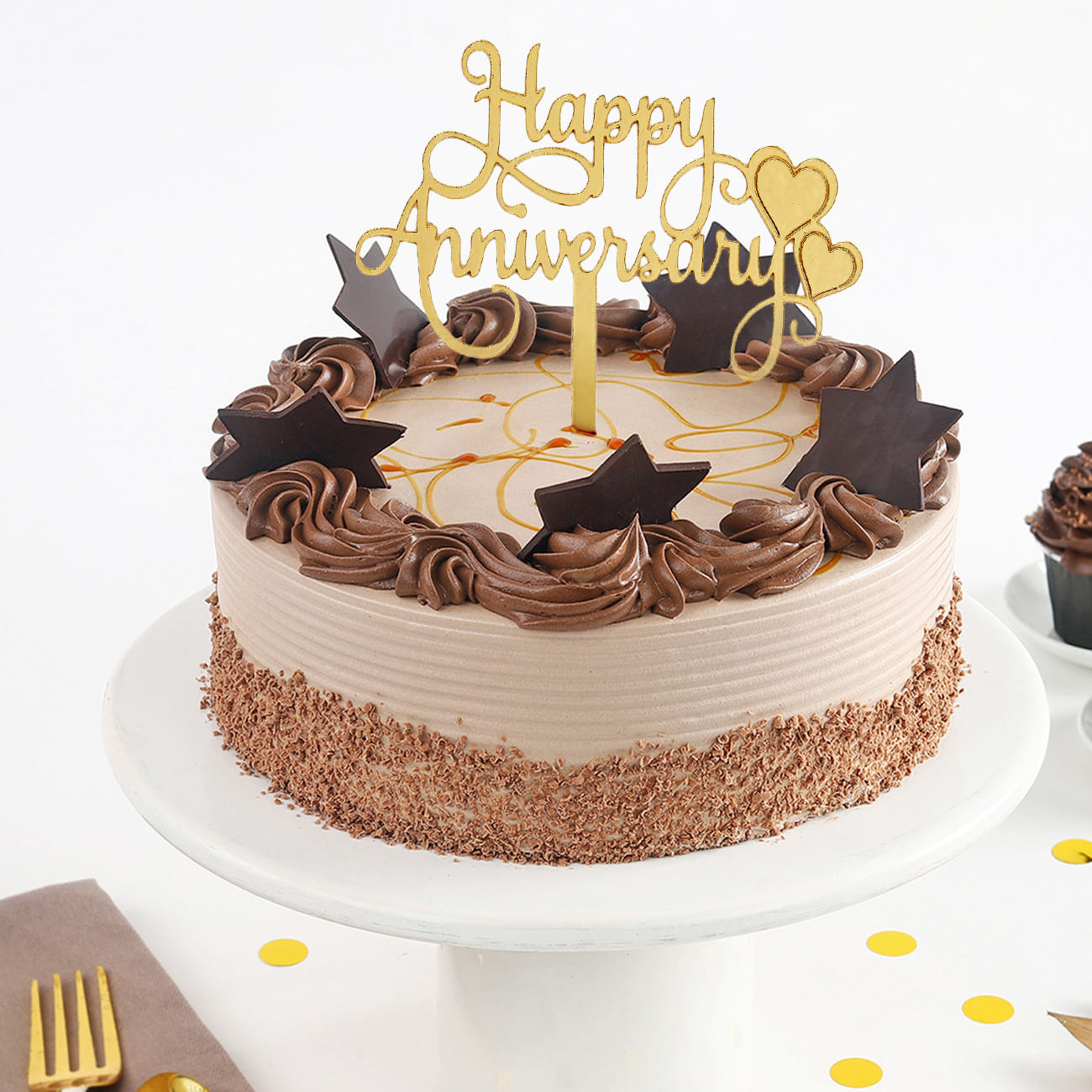 Chocolatey Stars Anniversary Cake (1 Kg)