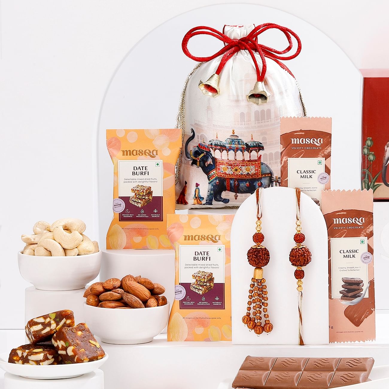 Classic Rudraksha Bhaiya Bhabhi Rakhi Hamper