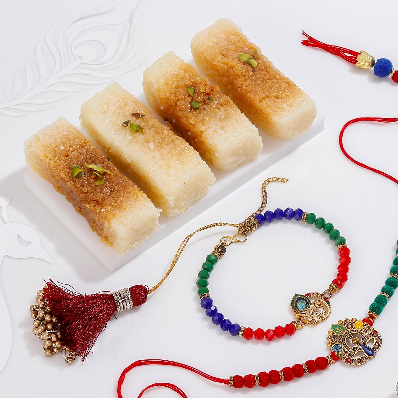 Colourful Bhaiya Bhabhi Rakhi With Sweets