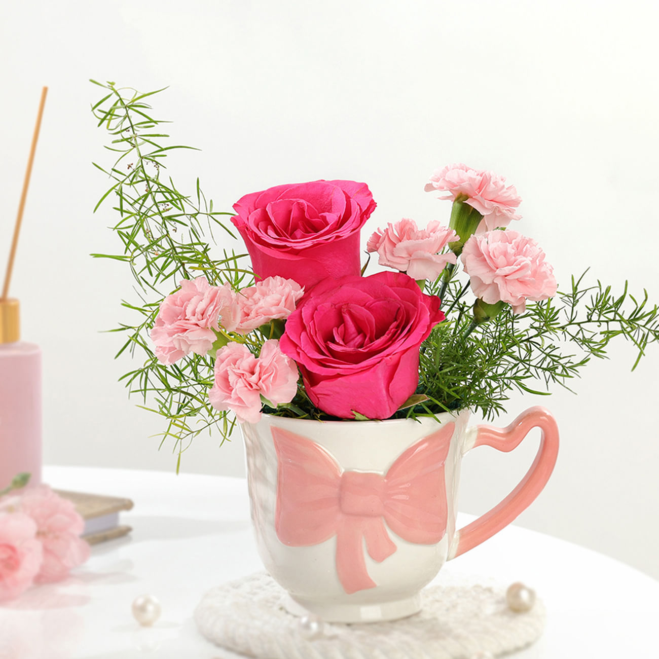 Cup Of Love And Flowers