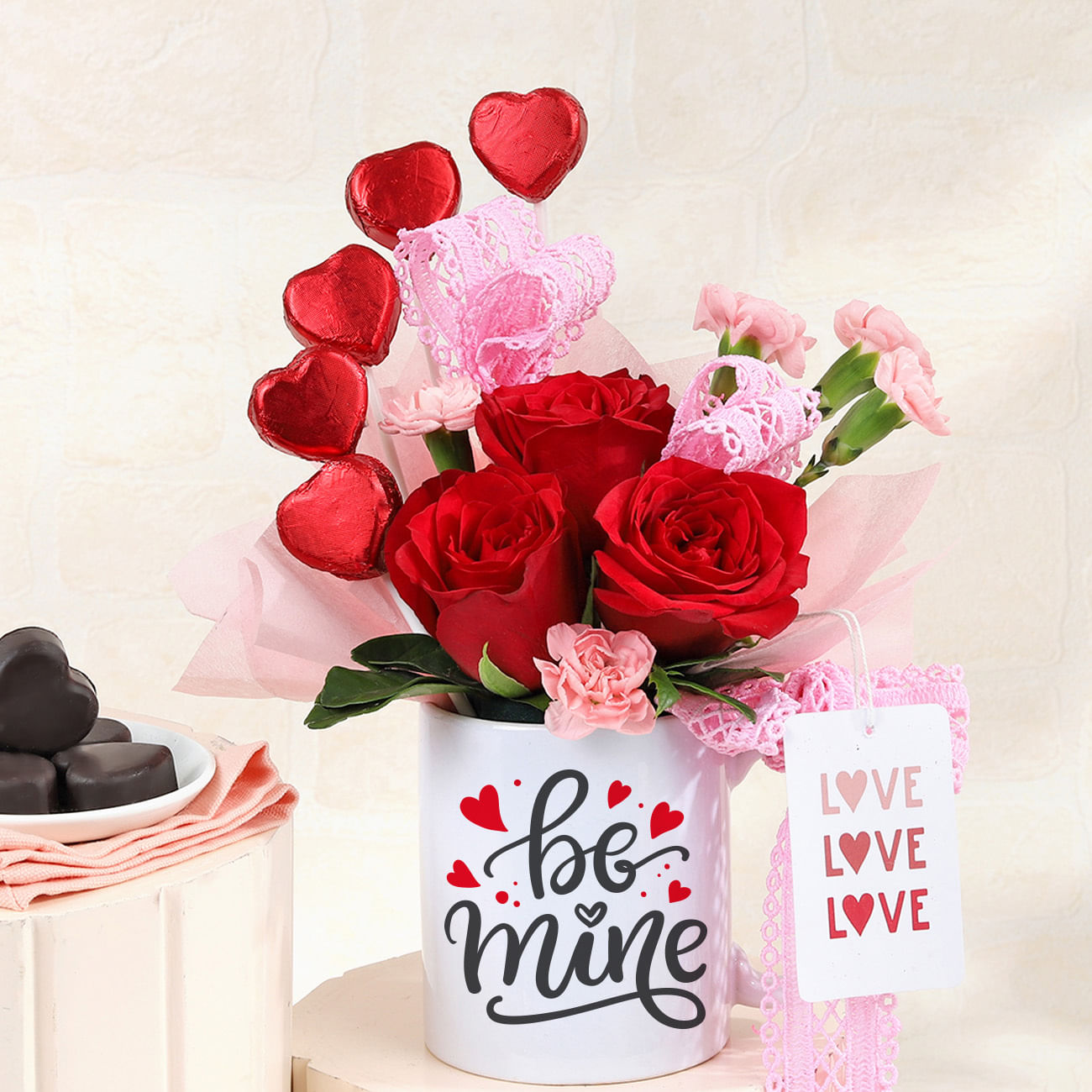 Customized Heart Mug Gift Combo