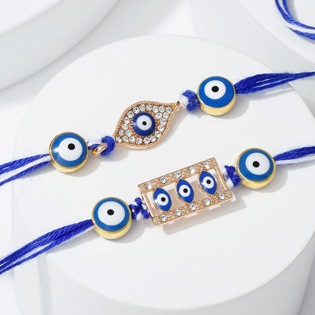 CZ Stones Evil-Eye Rakhi - Set Of 2