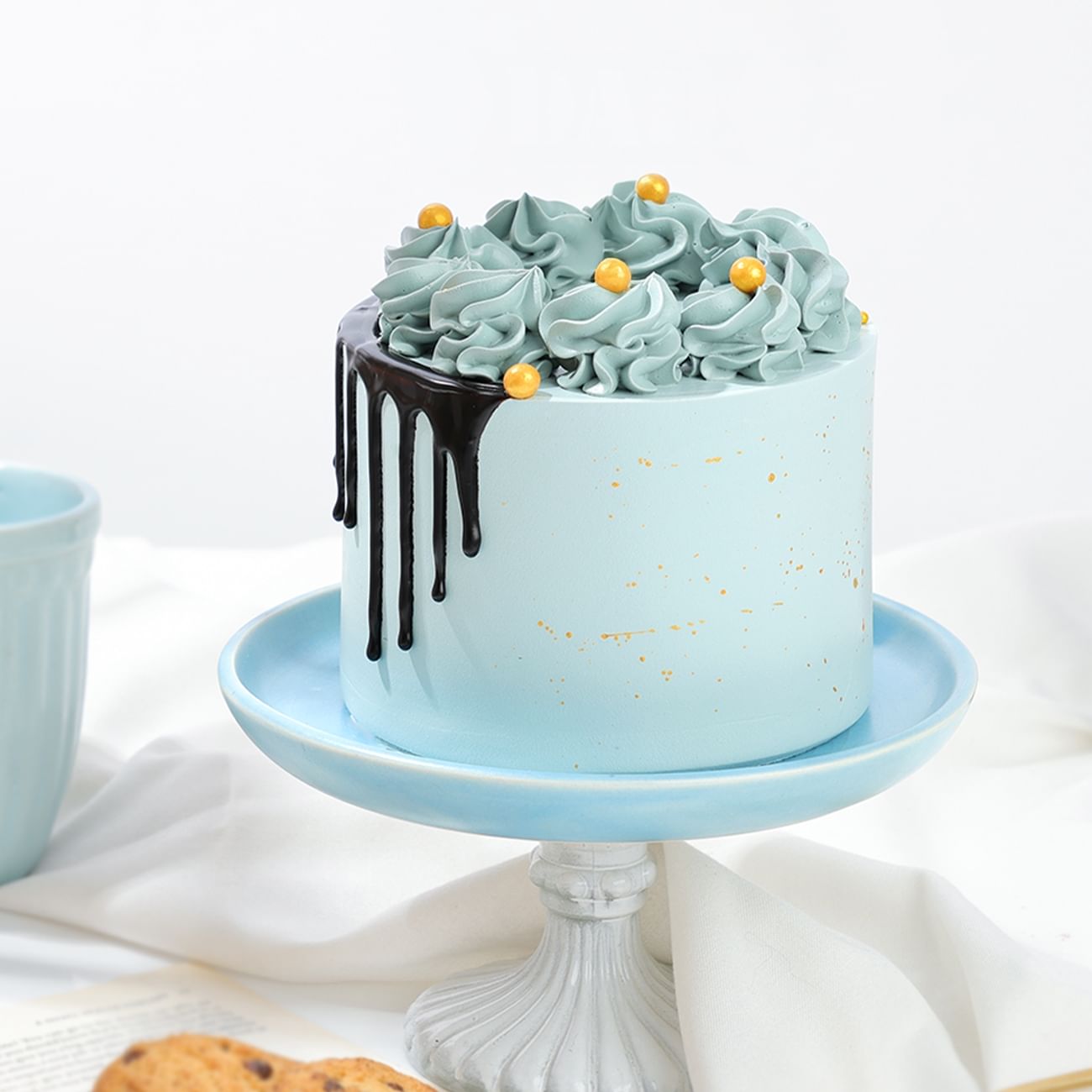 Decadent Blue Chocolate Drip Cake