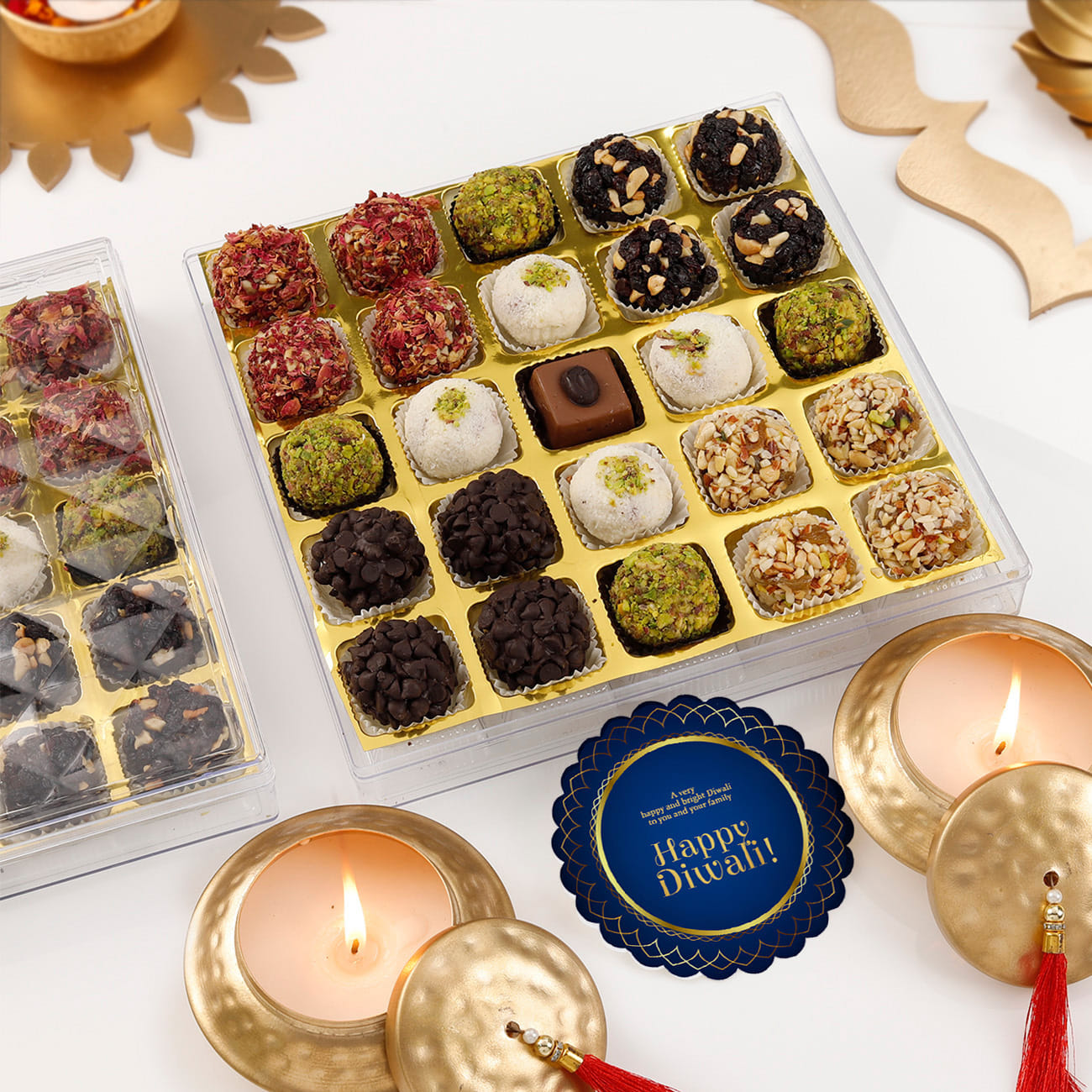 Delectable Sweets With Candles Diwali Combo