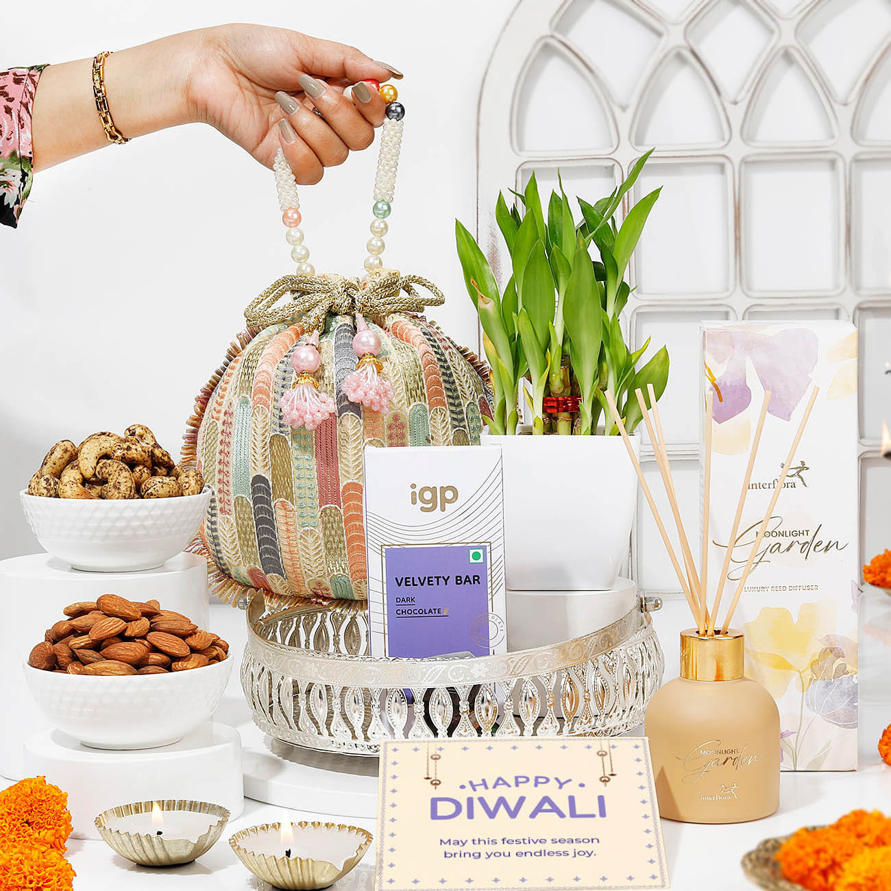 Ecstatic Silver Basket Diwali Hamper