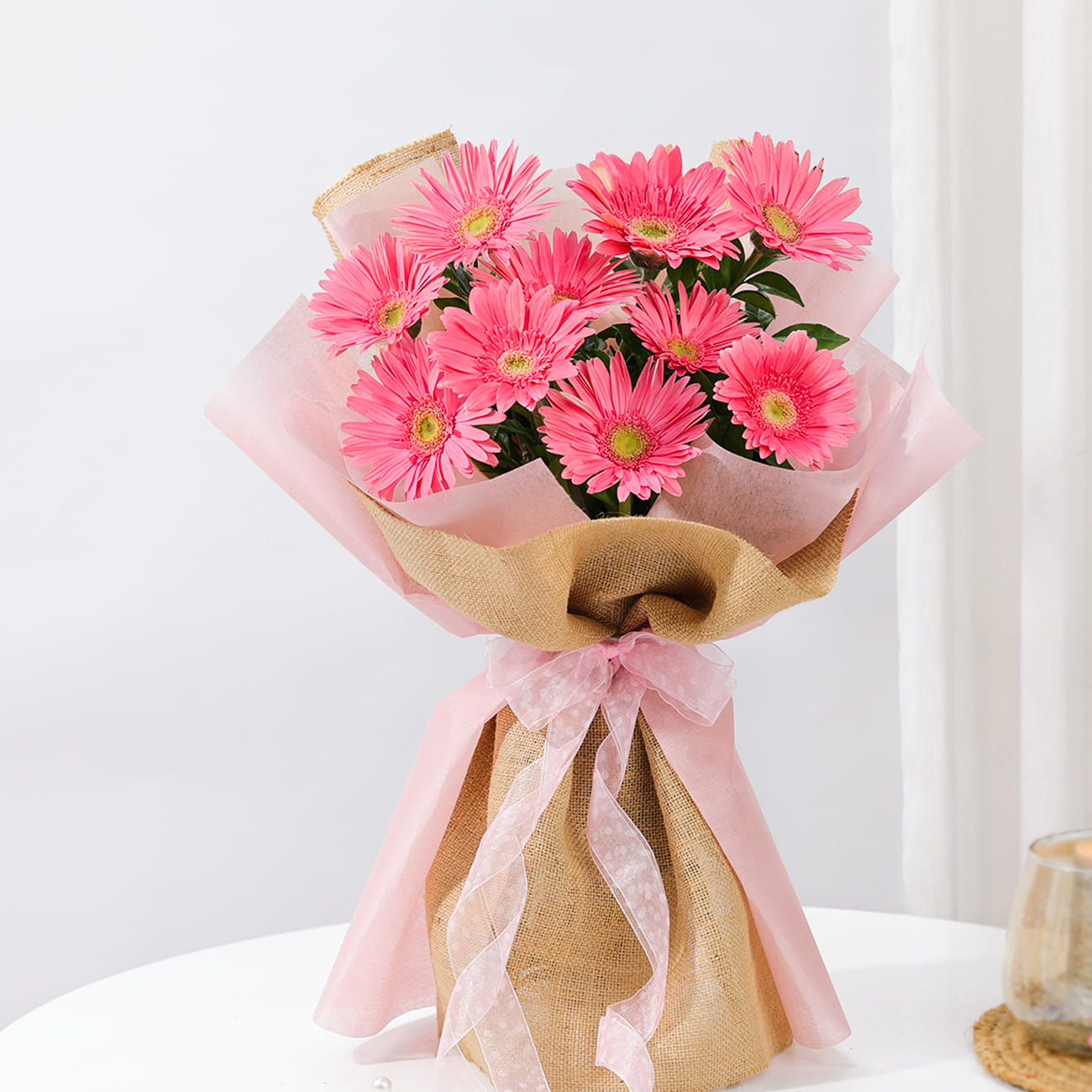 Elegant Pink Gerbera Bouquet