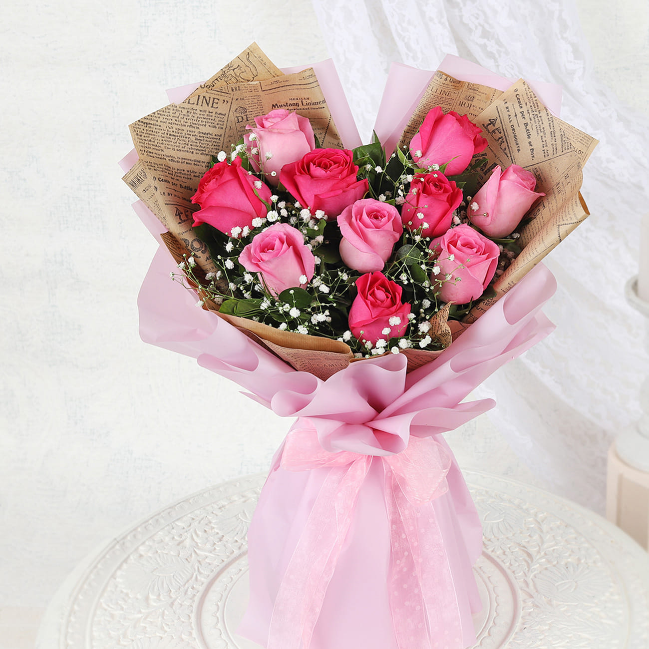 Elegant Pink Rose Bouquet
