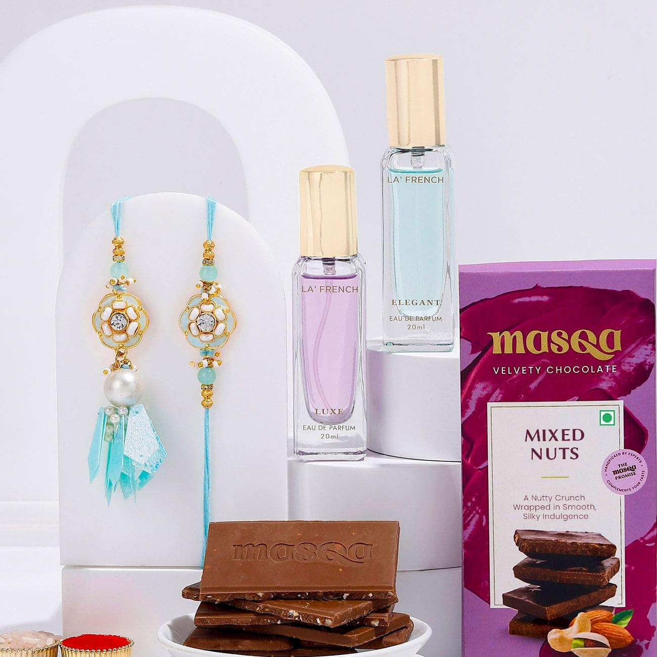 Exquisite Meenakari Bhaiya Bhabhi Rakhi Hamper