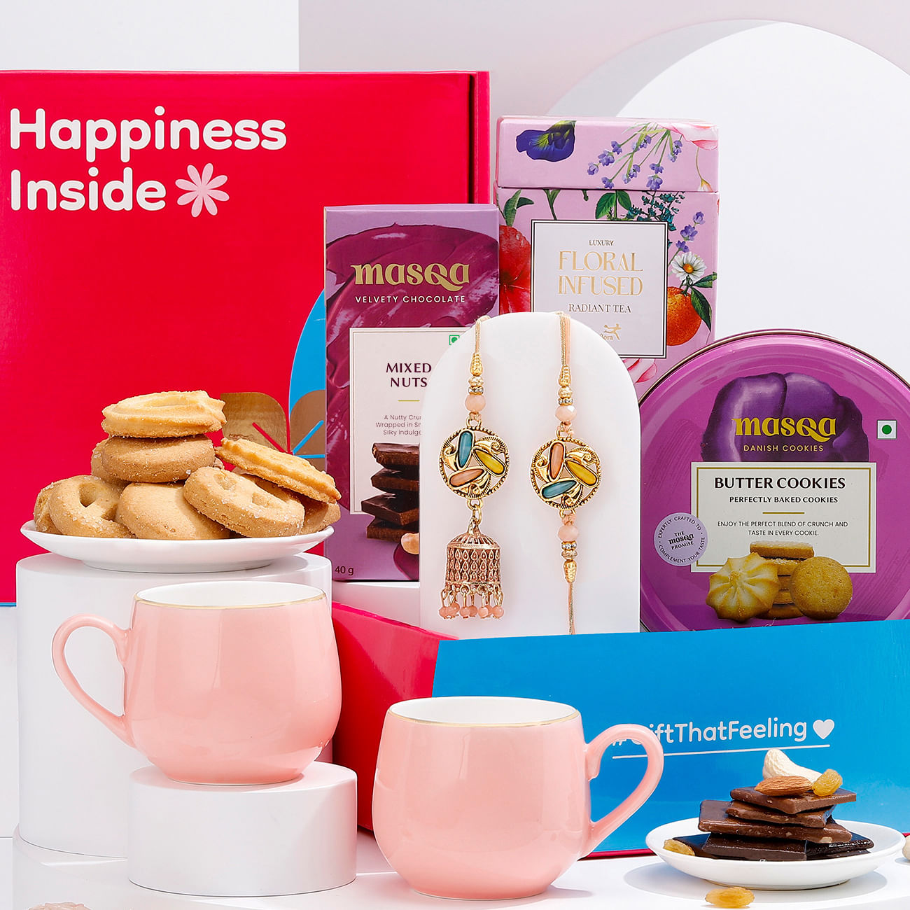 Floral Bliss Bhaiya Bhabhi Rakhi Hamper