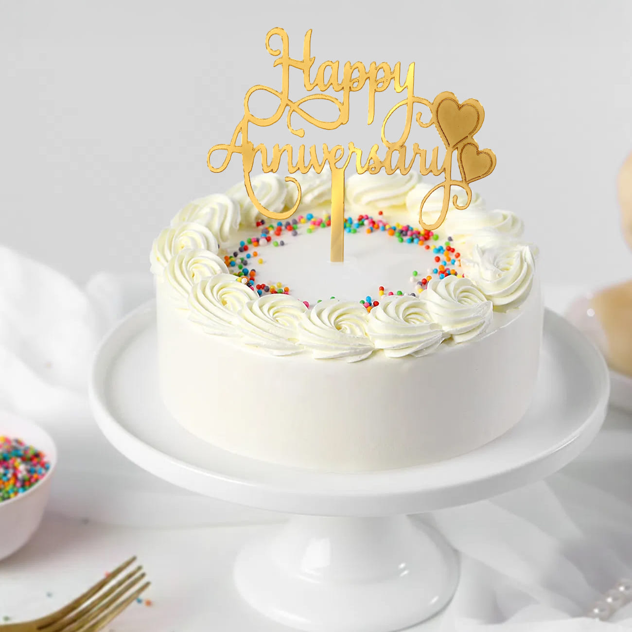 French Vanilla Anniversary Cake