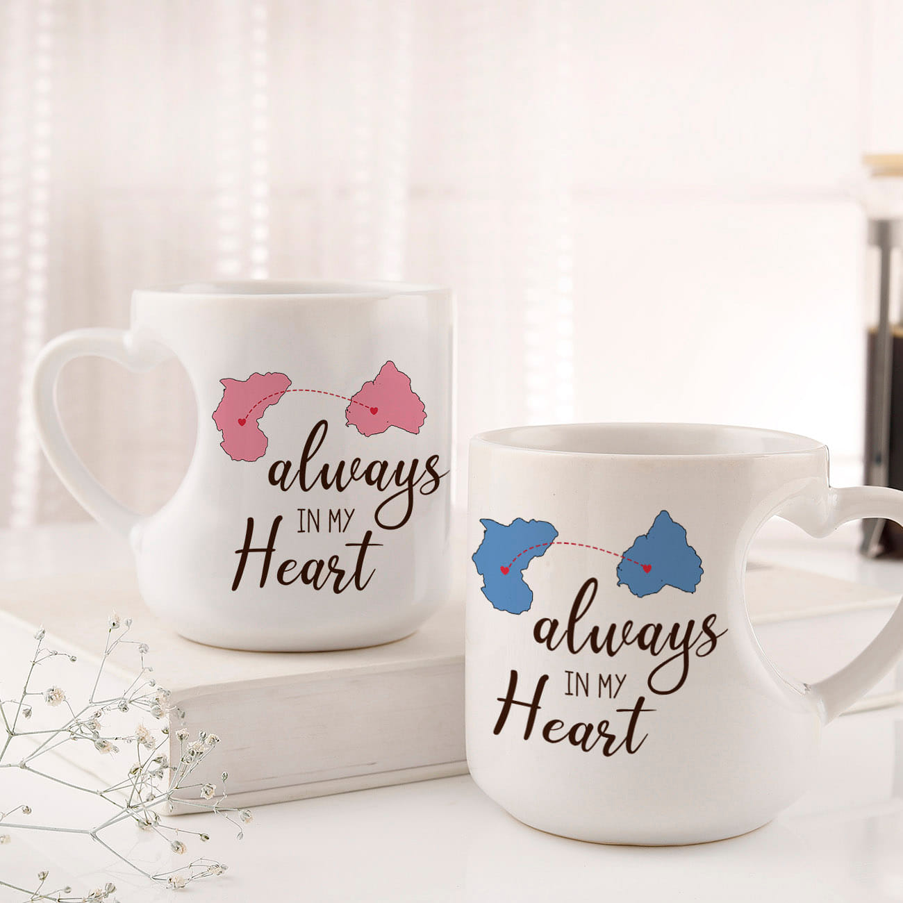 In My Heart Personalized Couple Mug - Set Of 2